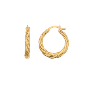 Hot Diamonds Moderní pozlacené náušnice kruhy s diamanty Jac Jossa Soul DE673