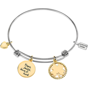 La Petite Story Ocelový pevný náramek s přívěsky LPS05ARR41