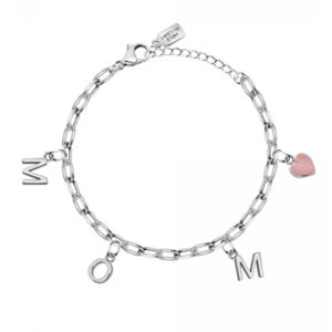 La Petite Story Půvabný ocelový náramek s přívěsky Mom LPS05ASF56