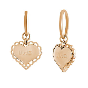 Liu.Jo Růžově zlacené ocelové náušnice se srdíčkem 2v1 LJ1452