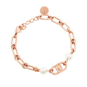 Liu.Jo Stylový bronzový náramek s logem Icona LJ1738