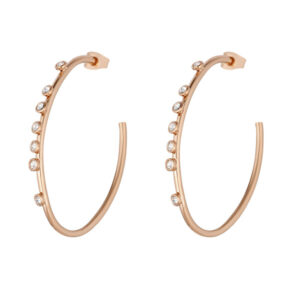 Liu.Jo Třpytivé bronzové náušnice s čirými krystaly Brilliant LJ1771