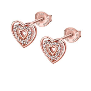Lotus Silver Bronzové peckové náušnice se zirkony Srdíčka LP3143-4/3