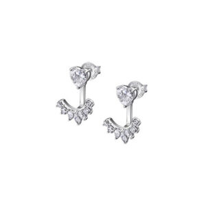Lotus Silver Nadčasové stříbrné náušnice s čirými zirkony 2v1 LP1988-4/1