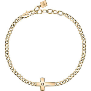 Morellato Žlutě pozlacený náramek Křížek Cross SKR63