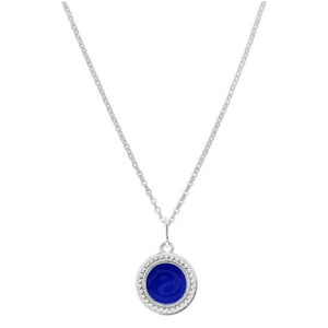 Praqia Módní stříbrný náhrdelník s modrým středem KO5140_BR030_45_RH  (řetízek