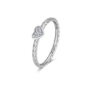 Rosato Romantický stříbrný prsten se zirkony Allegra RZA017 58 mm