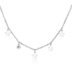S`Agapõ Hvězdný ocelový náhrdelník Luce SCE02