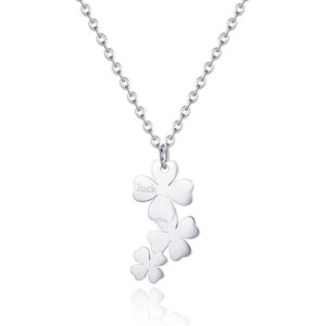 S`Agapõ Ocelový náhrdelník se čtyřlístky Trio SRI03