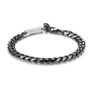 S`Agapõ Stylový černý náramek z oceli Ripple SRP12