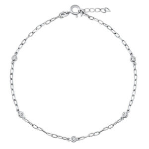 Silvego Stříbrný řetízek na nohu Mary s Brilliance Zirconia ZT196751A