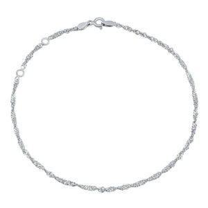 Silvego Stříbrný řetízek točený curb na nohu Caitlin ZT161295A