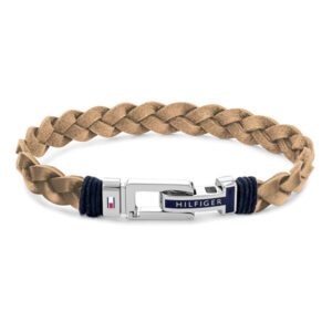 Tommy Hilfiger Béžový kožený náramek s ocelovou sponou 2790310