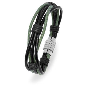 Troli Černo-zelený pánský náramek