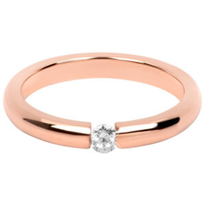 Troli Něžný růžově pozlacený ocelový prsten s krystalem 50 mm