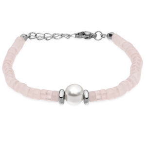 Troli Něžný růžový korálkový náramek s perličkou VESB0712S-C-PET