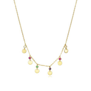 Viceroy Pozlacený náhrdelník s přívěsky Trend 13006C100-59