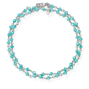 Amen Dvojitý stříbrný náramek s krystaly Romance BRBT34