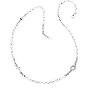 Amen Stříbrný náhrdelník s perlami Rosary CROBBZ-M3