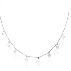Amen Stříbrný náhrdelník s přívěsky Romance CLLAFOB