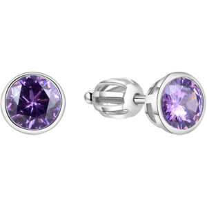 Beneto Stříbrné náušnice s třpytivým zirkonem AGUP1716S