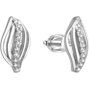 Beneto Stříbrné třpytivé náušnice AGUP1438S