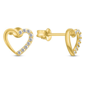 Brilio Něžné náušnice ze žlutého zlata Srdíčka EA298YAU
