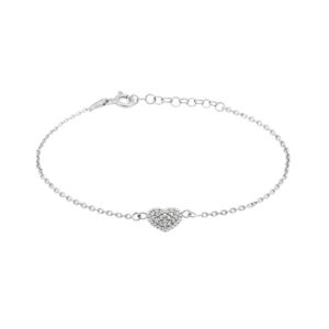 Brilio Romantický náramek z bílého zlata se srdíčkem BR11aAUW