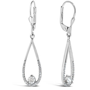 Brilio Silver Elegantní stříbrné náušnice se zirkony SILVER028