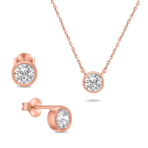 Brilio Silver Moderní bronzový set šperků se zirkony SET220R (náušnice