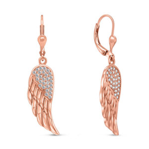 Brilio Silver Půvabné pozlacené náušnice Andělské křídlo EA329R
