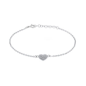 Brilio Silver Romantický stříbrný náramek se srdíčkem BR11AW