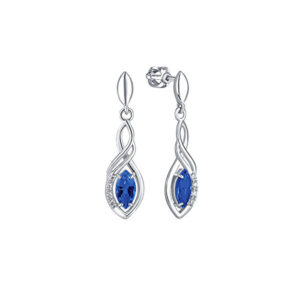 Brilio Silver Stříbrné visací náušnice s modrými krystaly 436 001 00573 04