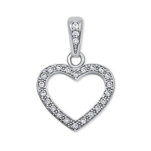 Brilio Srdíčkový přívěsek z bílého zlata s krystaly 249 001 00561 07