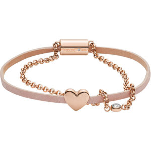 Fossil Dvojitý růžový náramek JF03170791