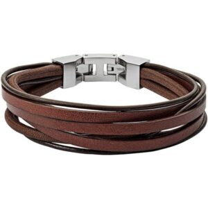 Fossil Hnědý kožený náramek JF03184040