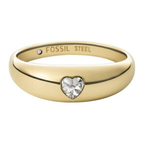 Fossil Nadčasový pozlacený prsten se srdíčkem Valentine JF03938710 53 mm