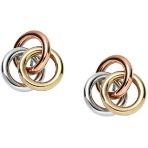 Fossil Ocelové tricolor náušnice JF01819998