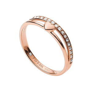 Fossil Romantický bronzový prsten s krystaly JF03460791 57 mm