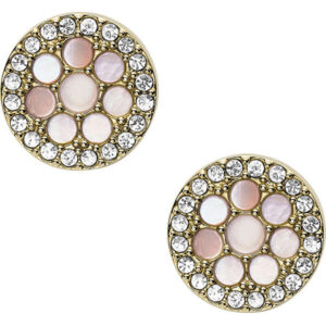 Fossil Třpytivé mozaikové náušnice s krystaly JF03251710