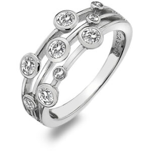 Hot Diamonds Luxusní stříbrný prsten s topazy a diamantem Willow DR207 50 mm