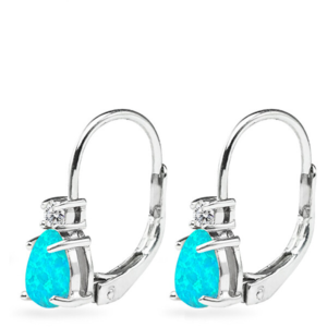 JVD Jemné stříbrné náušnice se syntetickým opálem SVLE0855XH2O500