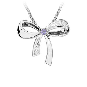 MOISS Okouzlující stříbrný přívěsek mašlička s ametystem PG000099