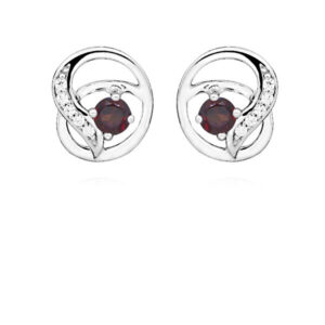 MOISS Půvabné stříbrné náušnice s granáty EG000121