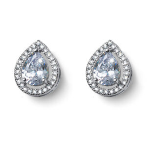 Oliver Weber Krásné stříbrné náušnice s kubickými zirkony Water 62131