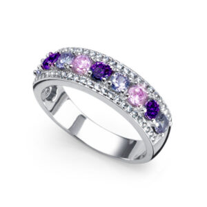 Oliver Weber Třpytivý stříbrný prsten s kubickými zirkony Balance 63269 61 mm