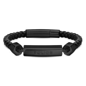 Police Černý kožený náramek Hardware PEAGB2214927