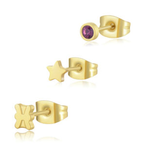 S`Agapõ Sada tří pozlacených náušnic Ryby Click SCK207