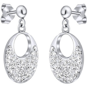 Silvego Stříbrné náušnice se Swarovski krystaly SILVEGOB36096