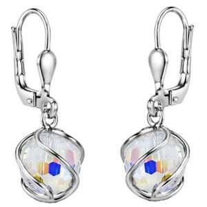 Silvego Třpytivé visací náušnice se Swarovski® Crystals SILVEGOB31644